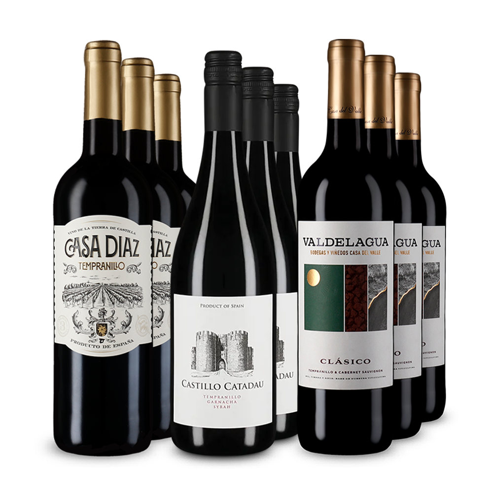 Vins rouges espagnols emblématiques en assortiment 3x3 – Gold