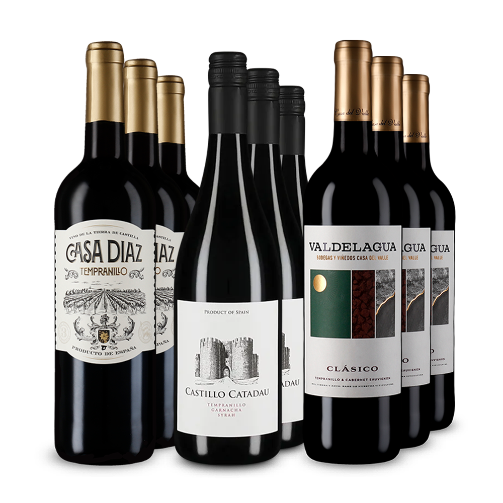 Vins rouges espagnols emblématiques en assortiment 3x3 – Gold