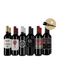 Vins rouges phares pour la saison du barbecue en assortiment 6x2 + pince de cuisine – Gold