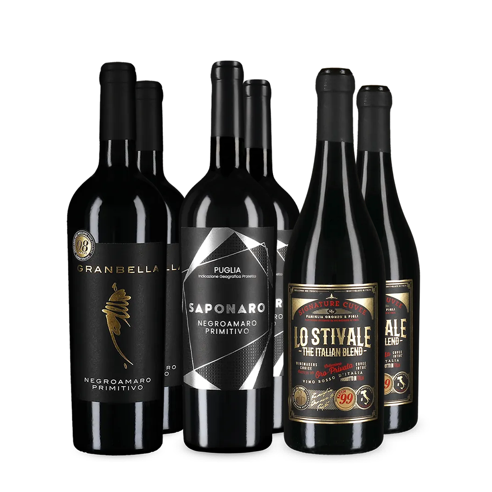 Assortiment de 3x2 vins rouges stars de Luca Maroni – Gold