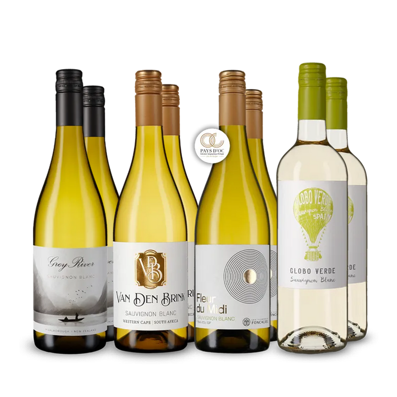 Assortiment 4x2 de sauvignons blancs internationaux emblématiques – Gold