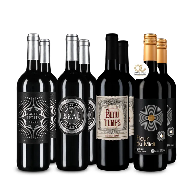 Vins rouges français emblématiques en assortiment 4x2 – Gold