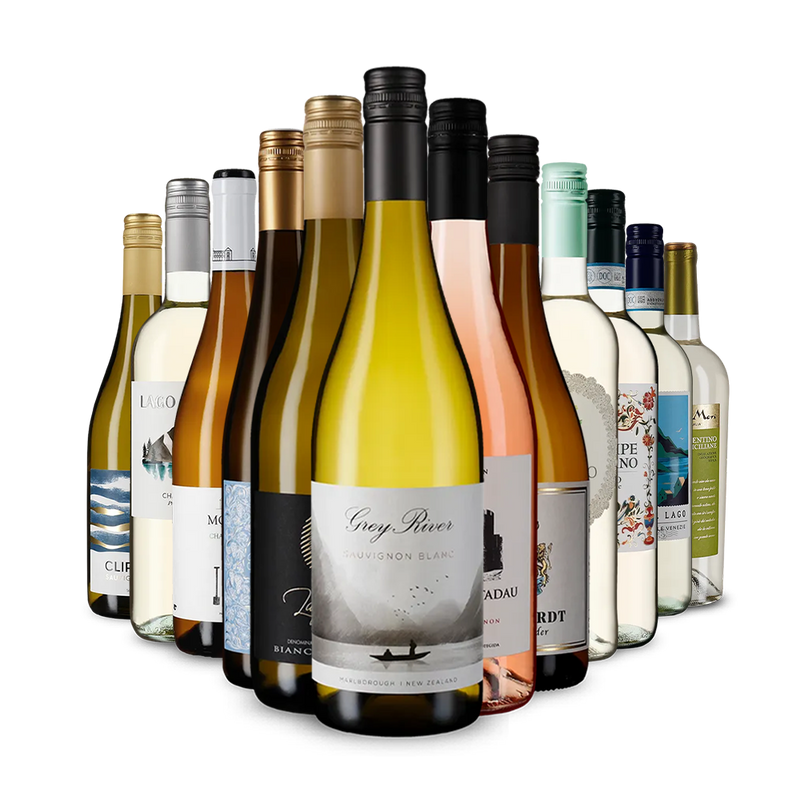 Vins blancs internationaux emblématiques en assortiment de 12 – Gold