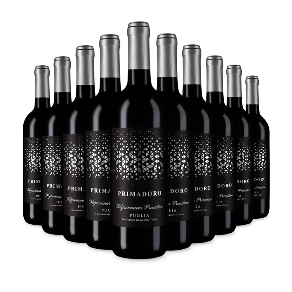 10 bouteilles de Primadoro Negroamaro Primitivo 2024 – Gold