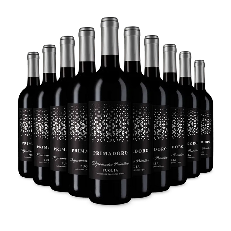 10 bouteilles de Primadoro Negroamaro Primitivo 2024 – Gold