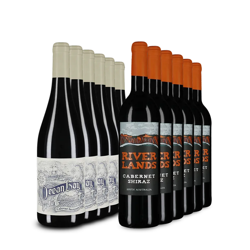 Vins d’outre-mer XXL : duo de vin rouge en assortiment 2x6 – Gold