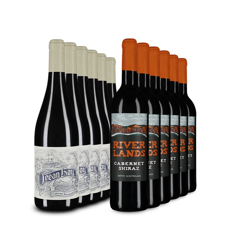 Vins d’outre-mer XXL : duo de vin rouge en assortiment 2x6 – Gold