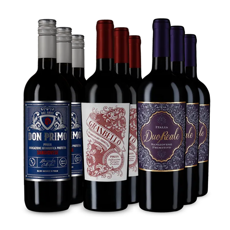 Assortiment 3x3 de rosso apuliens phares – Gold