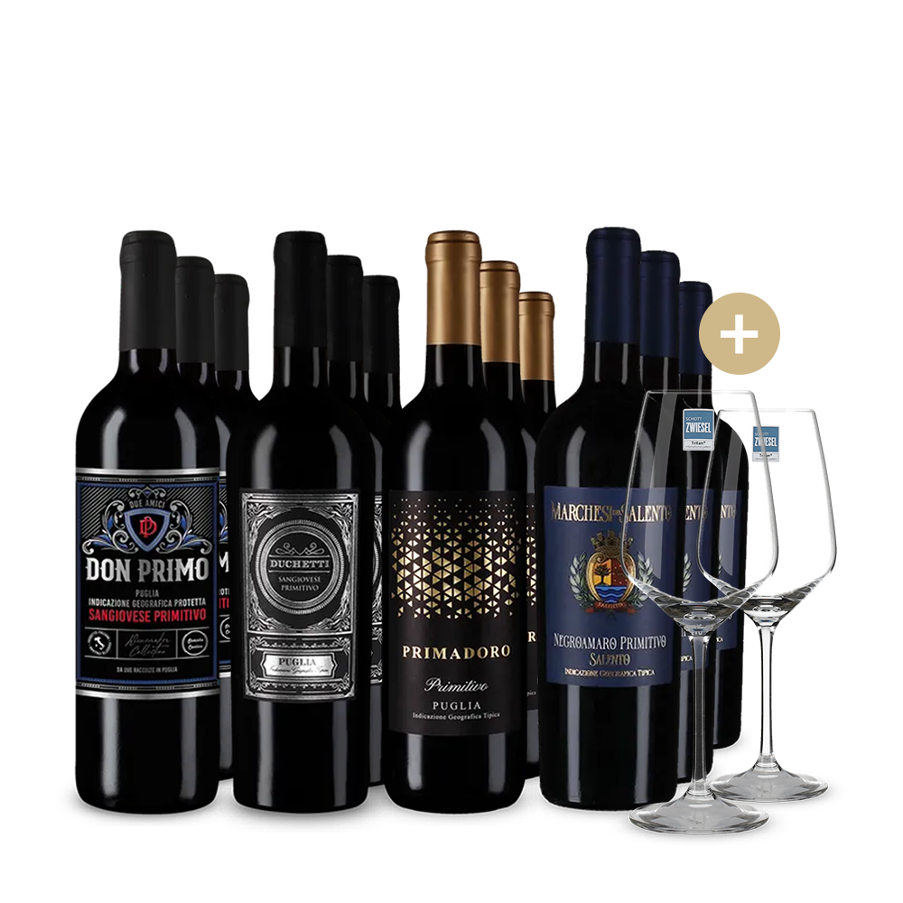 Primitivos stars en assortiment 4x3+ 2 verres à vin