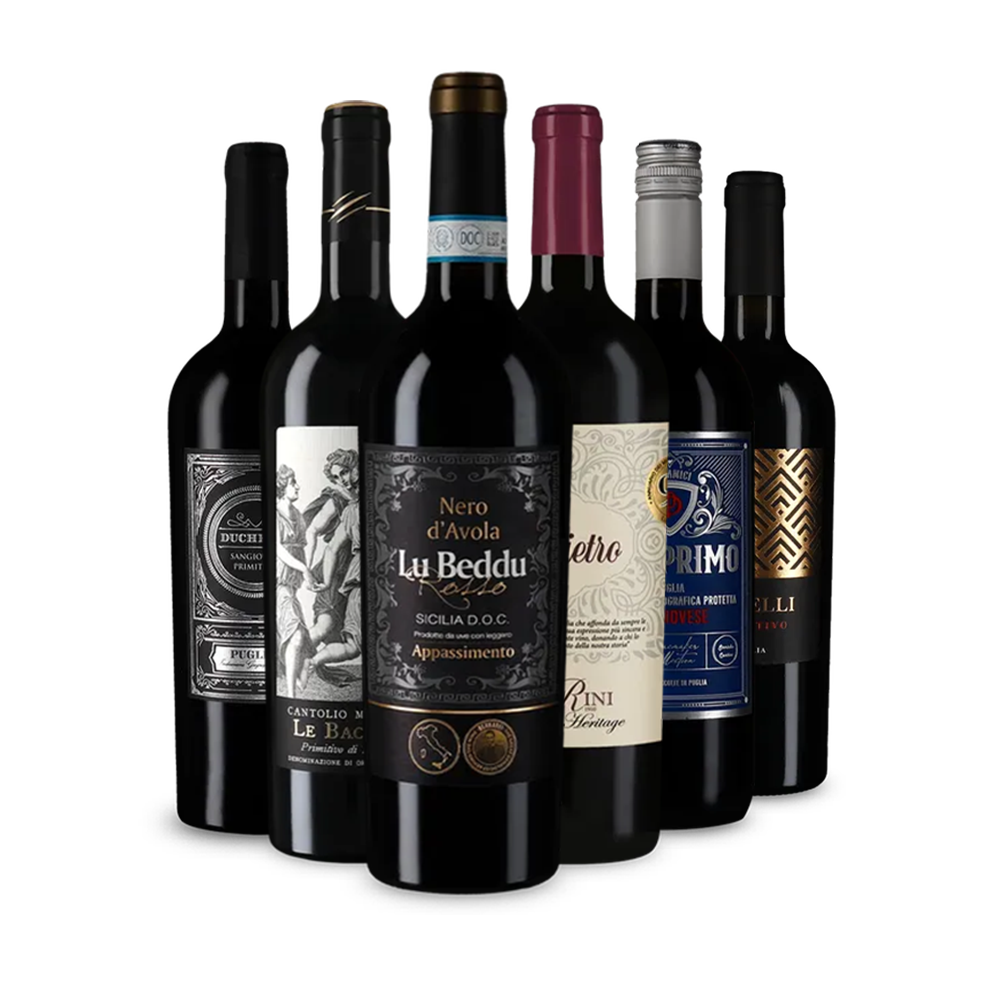 Vins rouges emblématiques italiens en assortiment de 6 – Gold