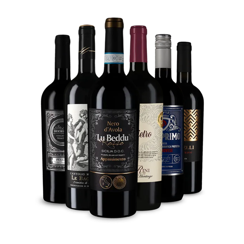 Vins rouges emblématiques italiens en assortiment de 6 – Gold