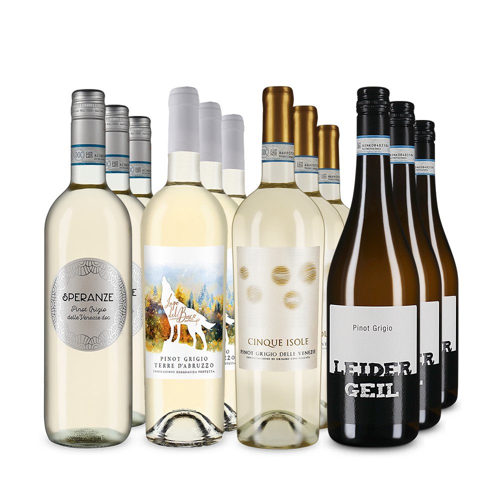 Stars du Pinot Grigio phares dans un assortiment 4x3 – Gold