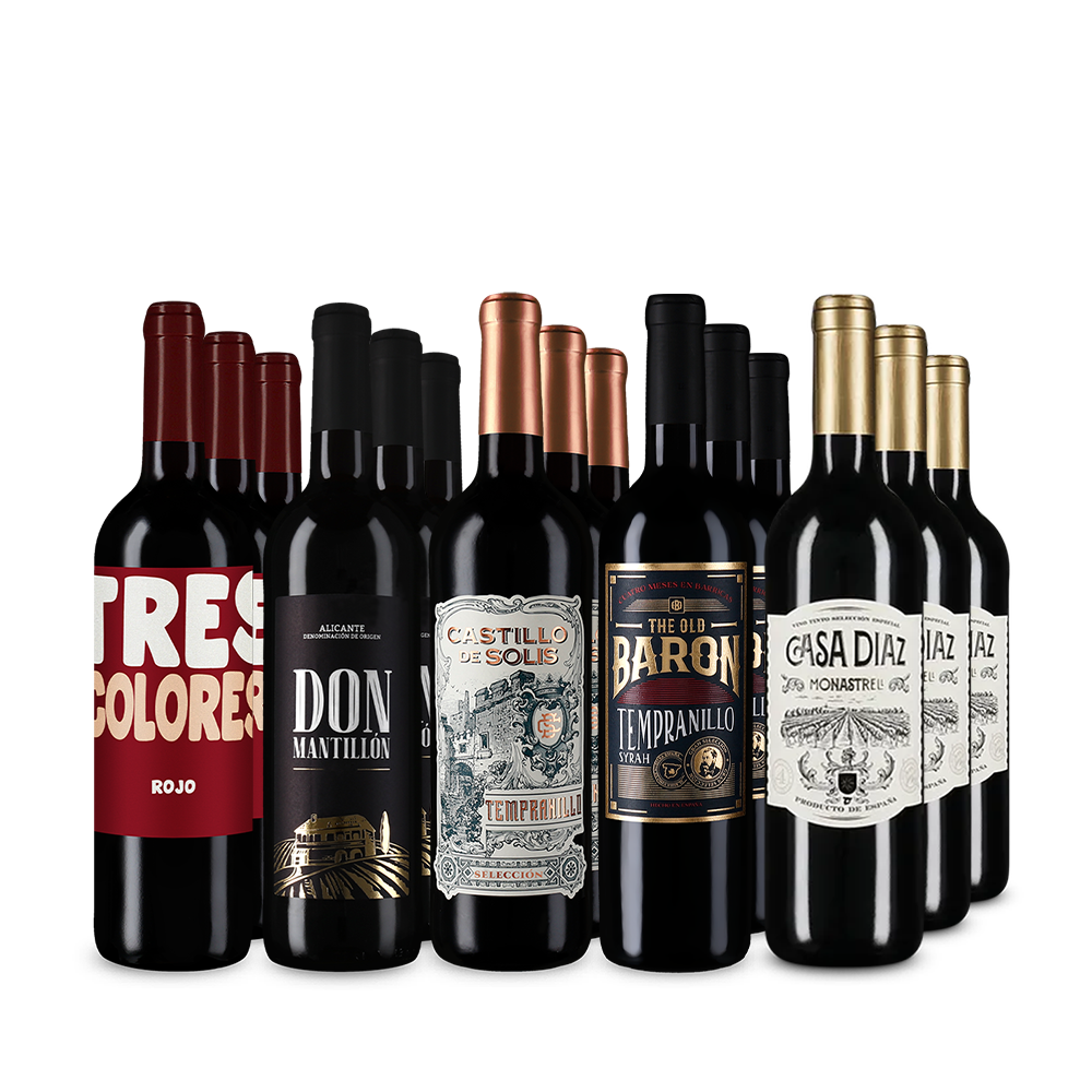 Vins rouges espagnols emblématiques en assortiment 5x3 – Gold