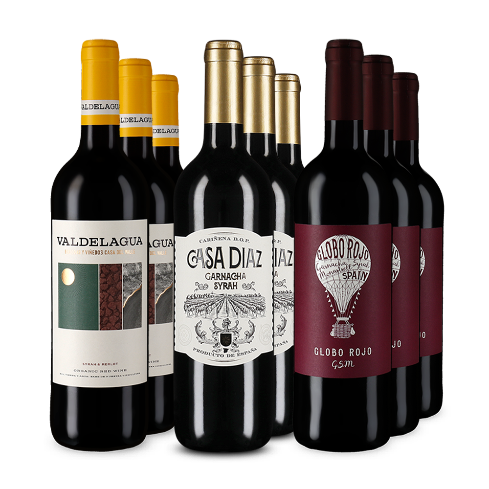 Syrah espagnoles emblématiques en assortiment 3x3 – Gold