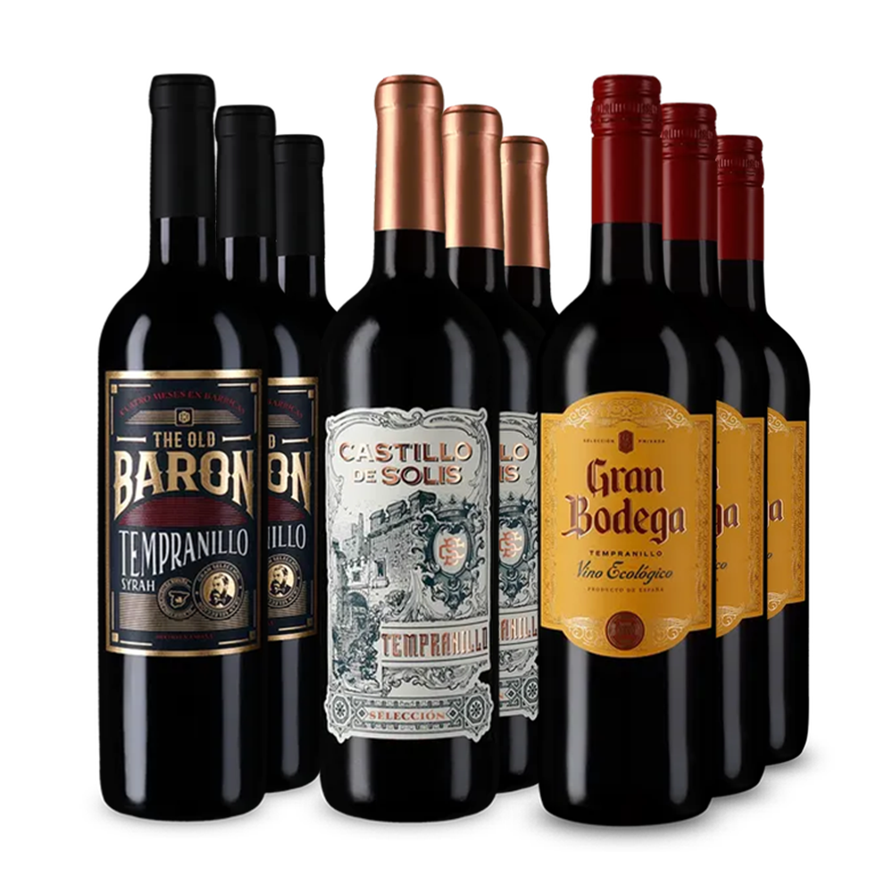 Stars du Tempranillo dans un assortiment 3x3