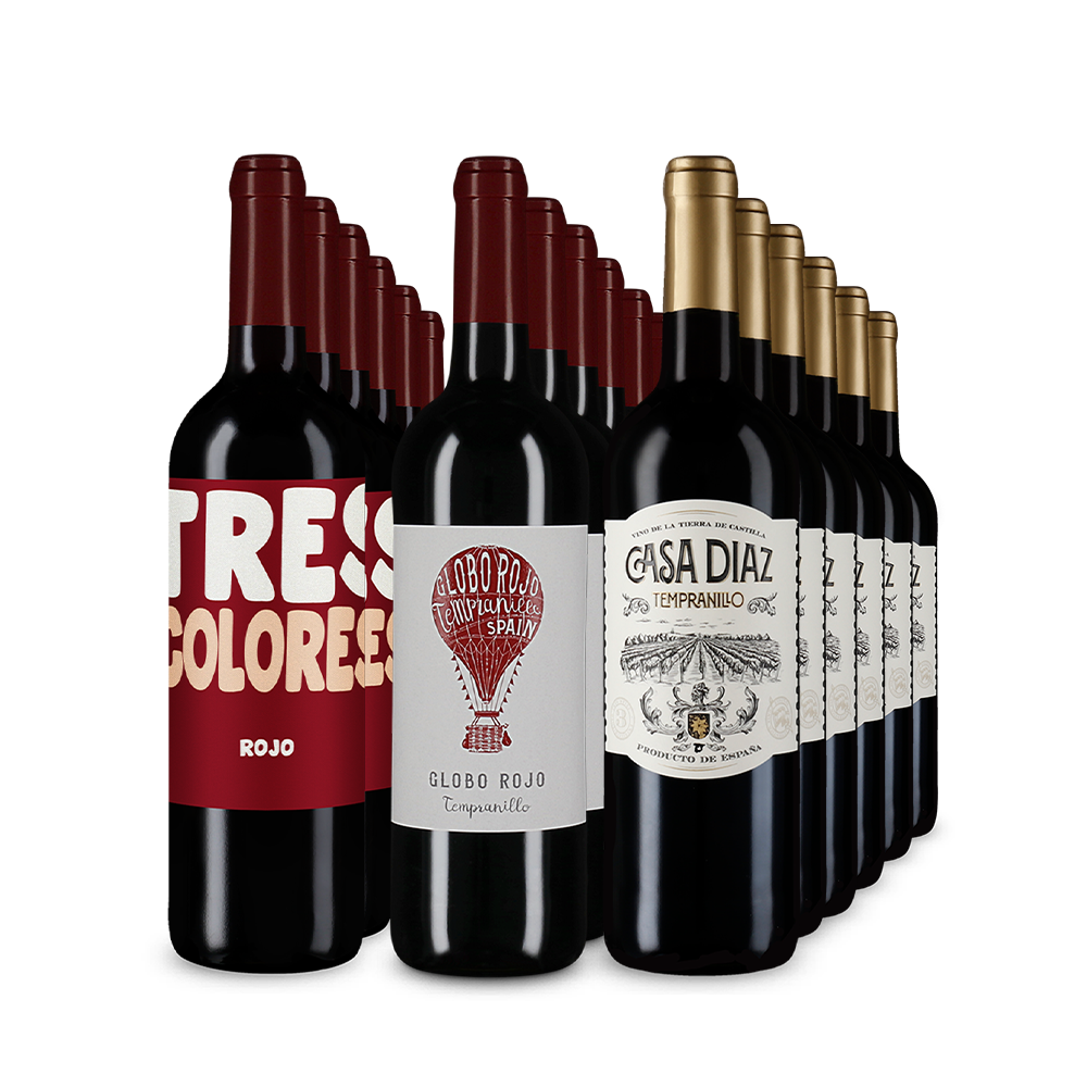 Vins rouges espagnols emblématiques en grand assortiment 3x6 – Gold