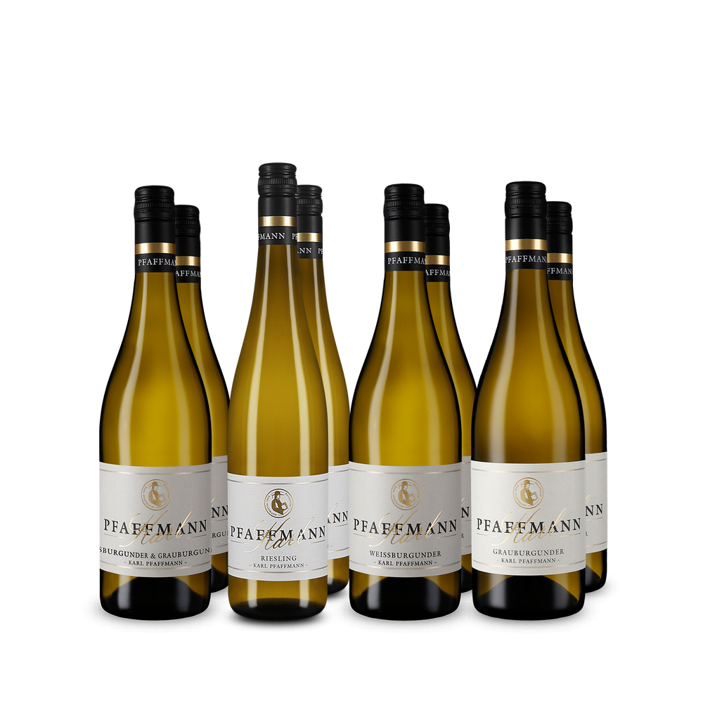 Vins blancs emblématiques de Pfaffmann en assortiment 4x2 – Gold