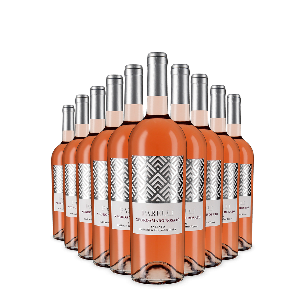 10 bouteilles de Parelli Negroamaro Rosato 2025 – Gold