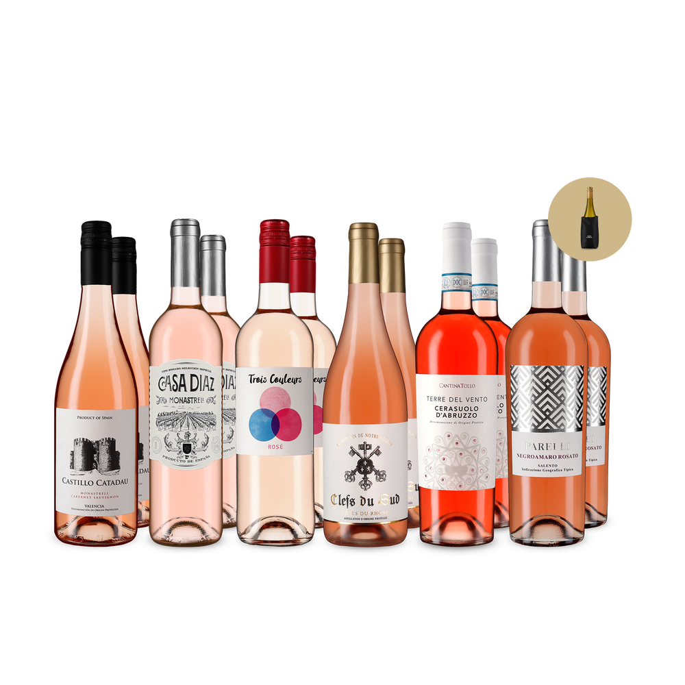 6x2 Rosés phares à prix avantageux + rafraîchisseur de bouteille