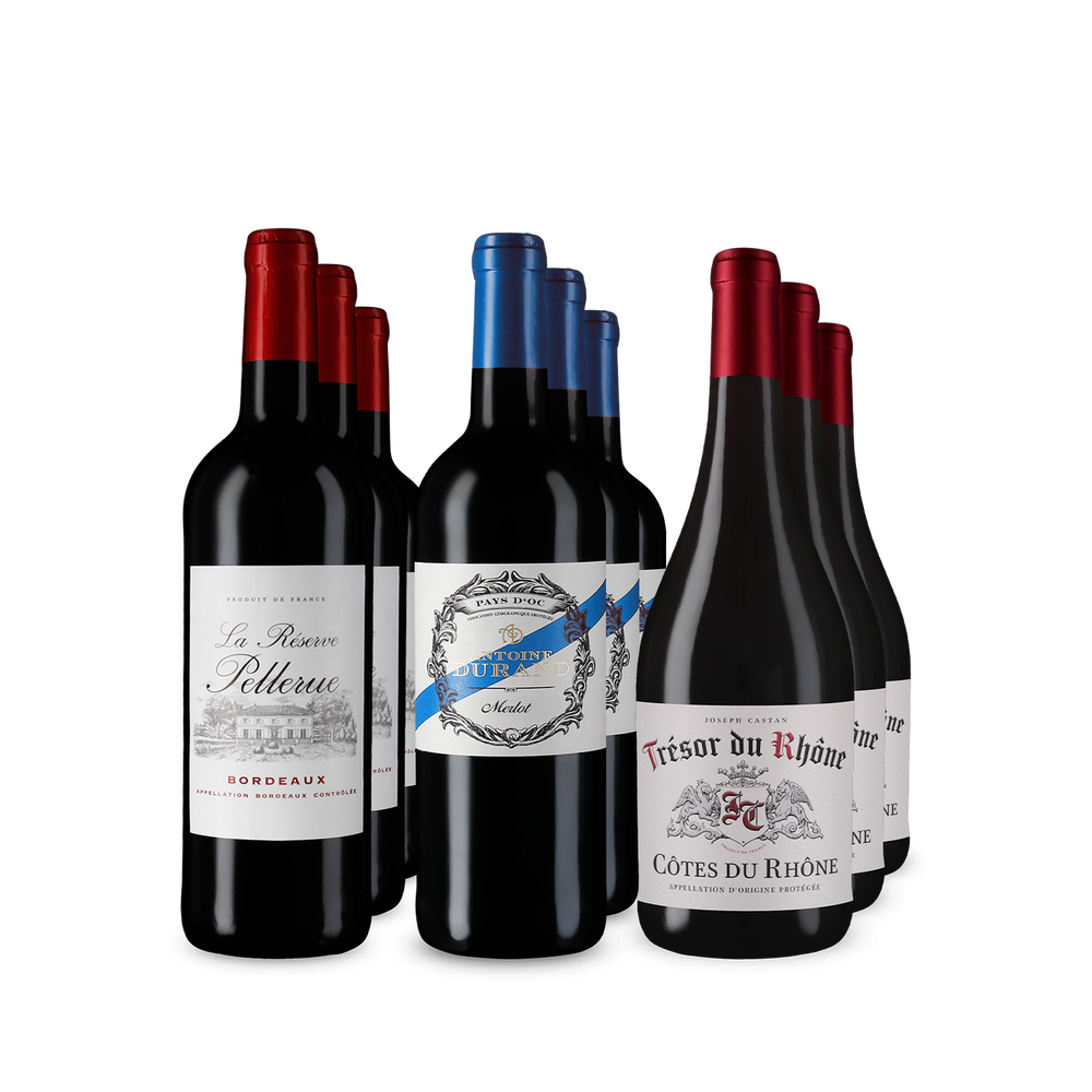 3x3 Sélection de vins rouges français des meilleures régions