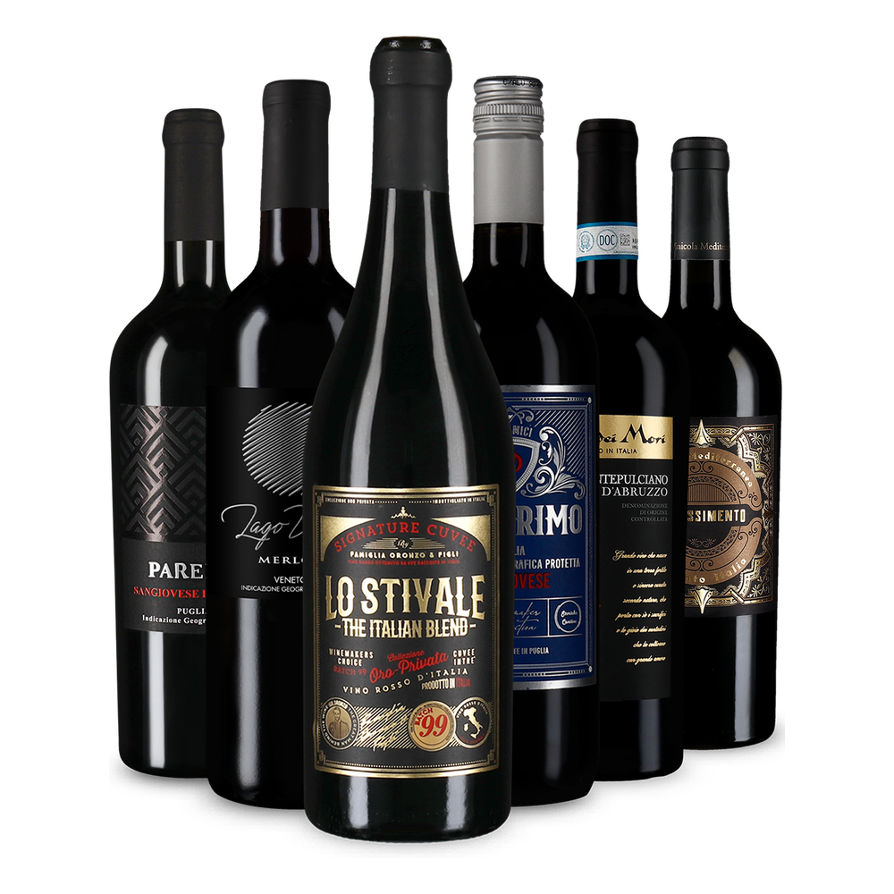 6x1 La diversité des vins rouges d'Italie à prix réduit