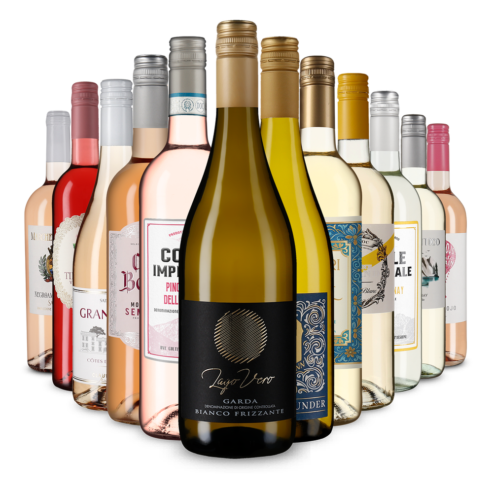 12x1 sélection de vins rosés et blancs d'été à prix avantageux