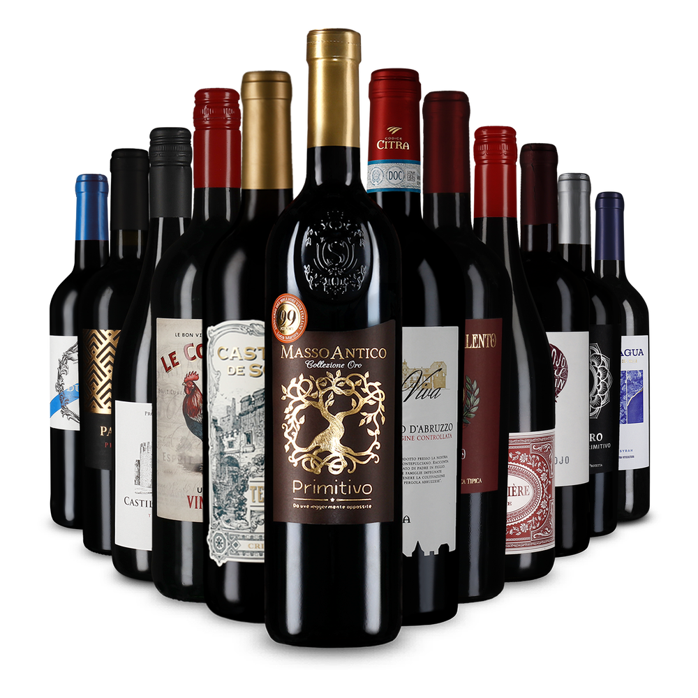 12x1 Diversité de vins rouges internationaux pour l'automne