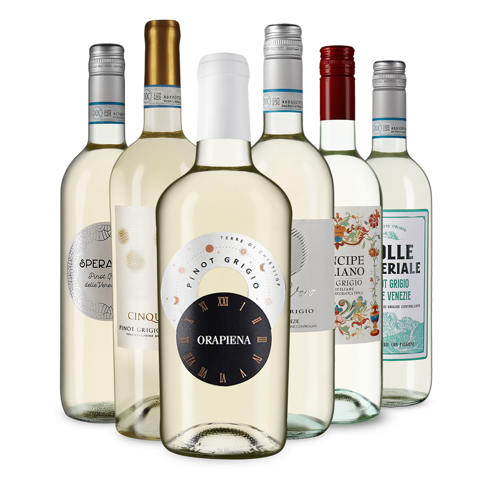 6x1 pinot grigio : la diversité des vins italiens